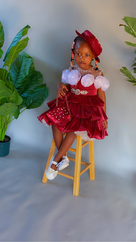 Velvet dress for girls 1-5 years